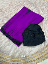 Dyeable chinnon handwork sarees