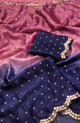 Space silk saree with butti weaving