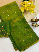 Mossilk two tone saree