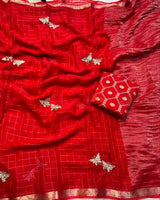 Viscous Georgette with butterfly design