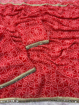 Chiffon mirror work sarees