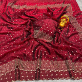 Space silk Jharkhan work saree