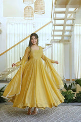 Designer Gown with Pent Set – Elegant Ethnic Wear