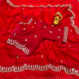 Space silk saree with stitched blouse