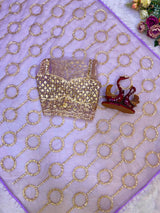 Netted saree with beads work