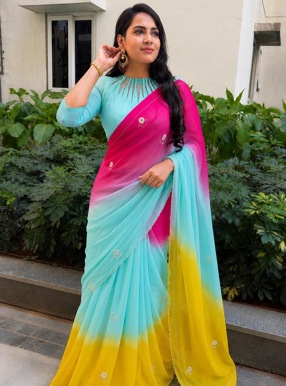 Himaja Inspired  Butter chiffon saree