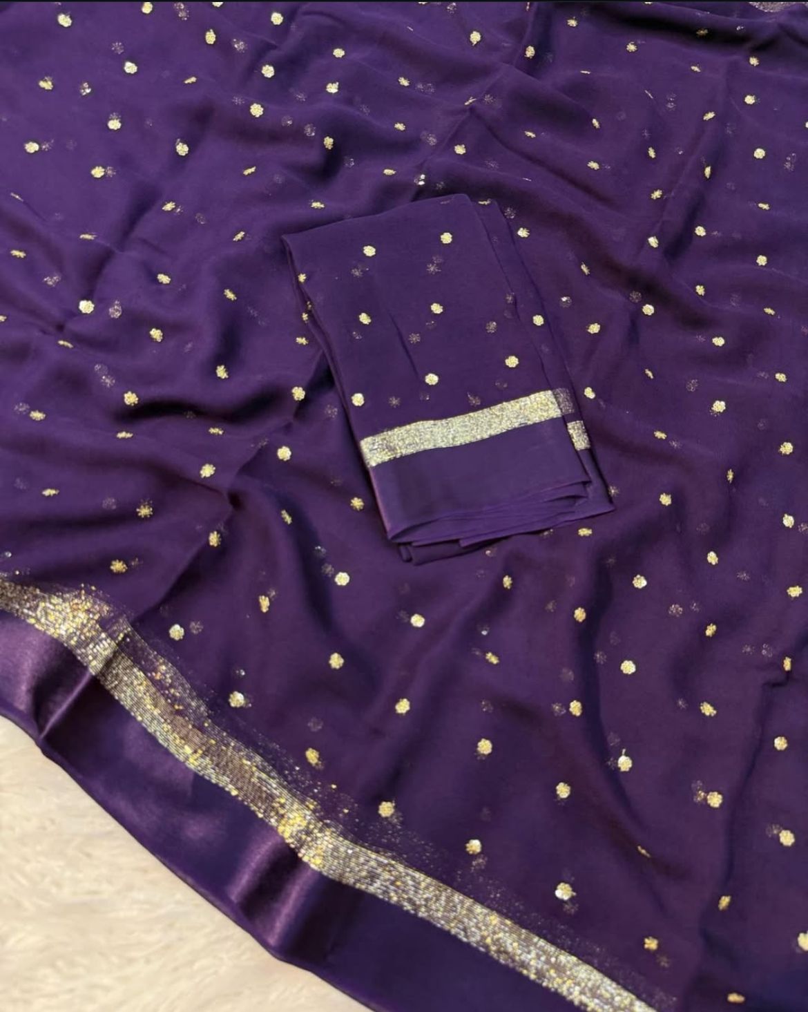 Viscous Georgette with sequin butti