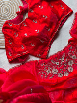 Premium Space Silk Handwork saree(unstitched)