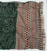 Ajrak mirror work sarees