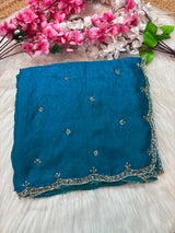 Single line Premium Space silk handwork sarees