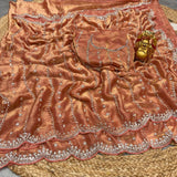 Space silk viral beads sarees