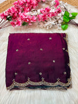Single line Premium Space silk handwork sarees