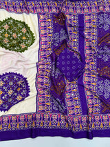 Ajrak crape mirror sarees