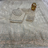 Soft net sarees with pearl work