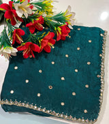 Space silk saree with real mirror work