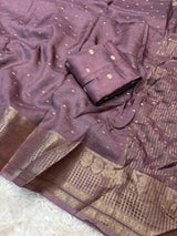 Pure russian dola with small butti saree