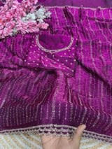 Rain drop Space silk jarkan saree