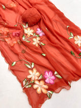 Chiffon hand-painted sarees