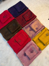 Space silk sarees with beads and embroidery work