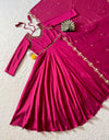 Vichitra silk gown with maggam work