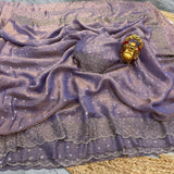 Space silk Jharkhan work saree