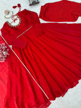 Designer Space Silk Anarkali Set