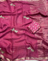 Viscous Georgette with butterfly design