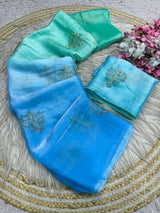 Space silk sarees with beads work