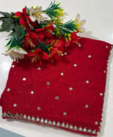 Space silk saree with real mirror work
