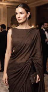 Trending Coffee beads Saree
