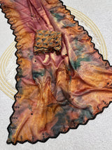 Space silk satin with handwork