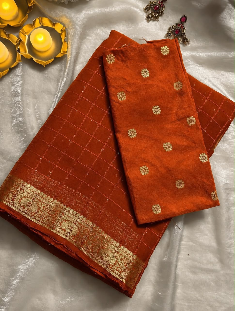 Viscous Georgette with sequence work