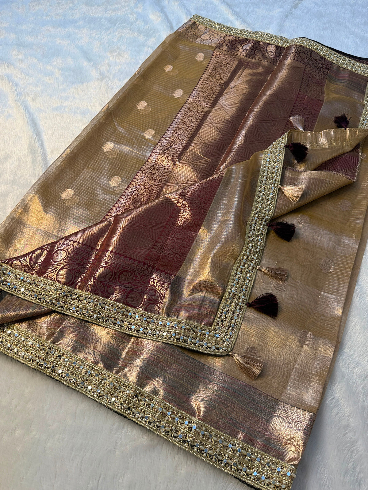 Multi Colour Border Tissue Soft Silk