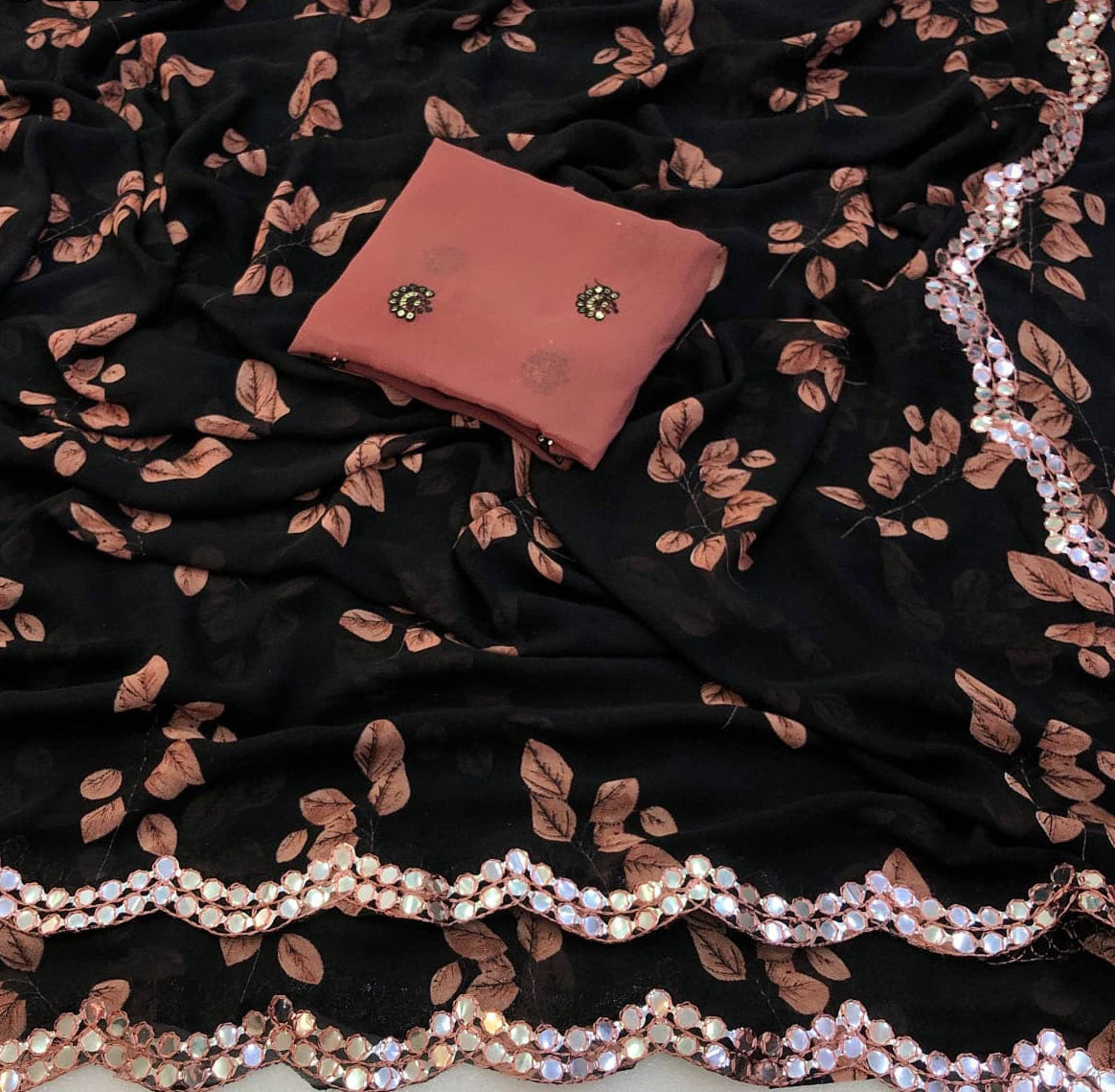 Chiffon floral saree
