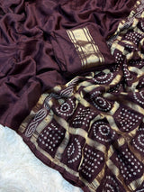 Bandhani pallu saree