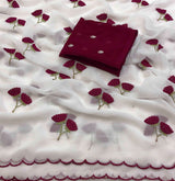 Georgette Saree with embroidery work