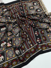 Ajrak satin crepe silk sarees
