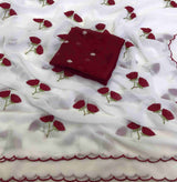 Georgette Saree with embroidery work