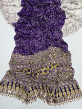 Ajrak mirror work sarees