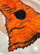 Dyeable chinnon handwork sarees