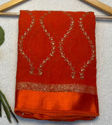 Viscose Georgette Sattin border