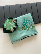 Chiffon butti hand-painted sarees