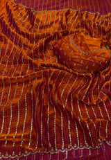 Space silk satin sarees