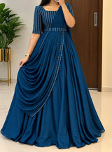 Premium blooming vichitra silk gown