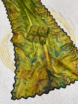 Space silk satin with handwork
