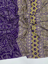 Ajrak mirror work sarees