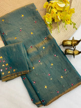 Mossilk two tone saree
