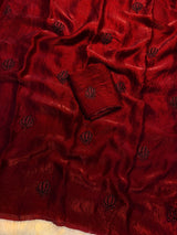 Space silk sarees with beads and embroidery work