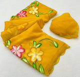 Chiffon hand-painted sarees